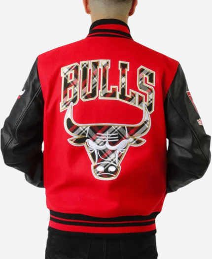 Chicago-Bulls-Plaid-Patches-Letterman-Varsity-Jacket-For-Unisex