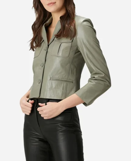 Christine-Mokhtar-Reunion-2025-Leather-Green-Jacket