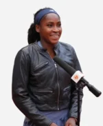 Coco-Gauff-Leather-Jacket
