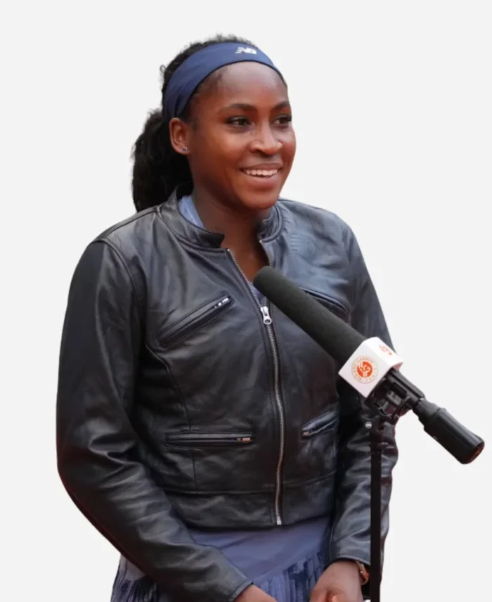 Coco-Gauff-Leather-Jacket