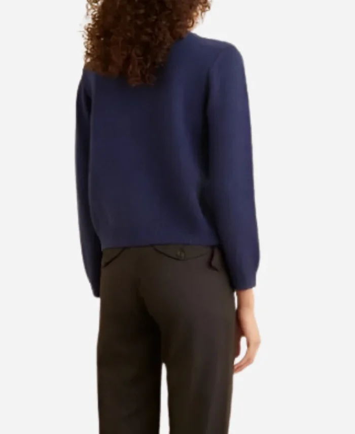 Dakota-Johnson-Materialists-2025-Blue-Cardigan