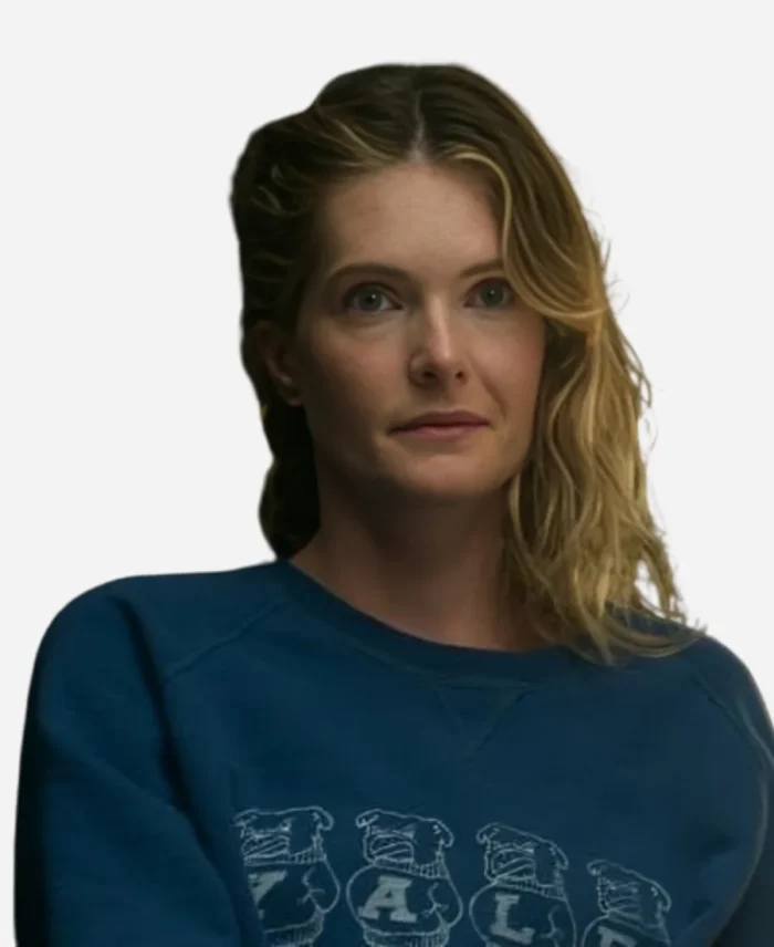 Devon-DeWitt-TV-Series-Sirens-2025-Meghann-Fahy-Blue-Yale-Sweatshirt