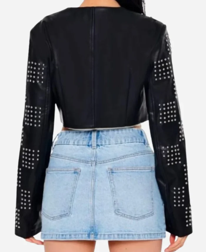 Divorced-Sistas-2025-Black-Studded-Checkered-Leather-Jacket-For-Women