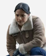 Emily-Alabi-FBI-Season-07-Dani-Rhodes-B3-Brown-Suede-Leather-Jacket