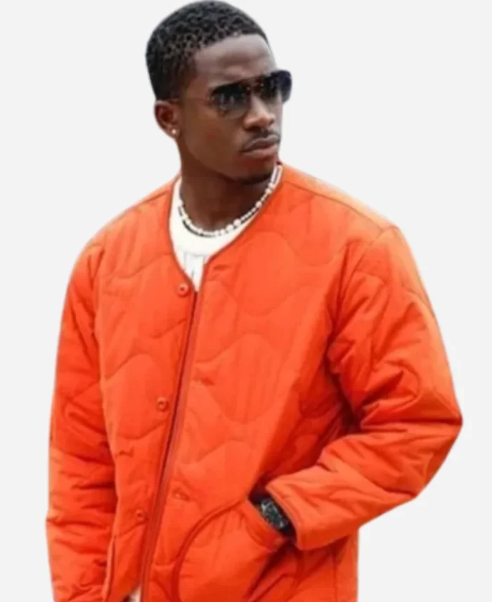 F1 2025 Damson Idris Orange Quilted Jacket