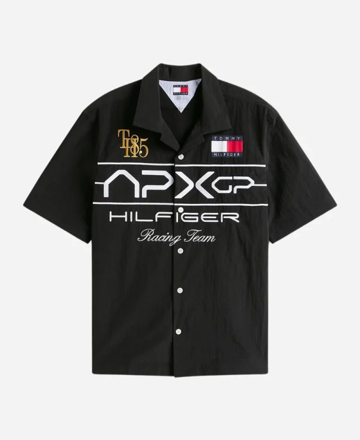 F1 The Movie 2025 Tommy Hilfiger Black Satin Shirt