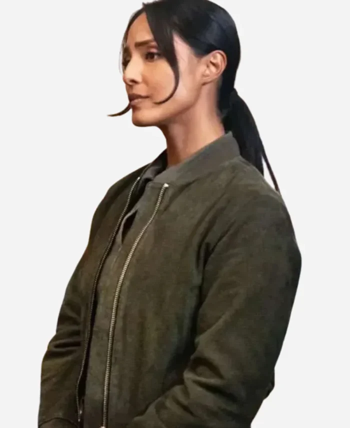 FBI-S07-Dani-Rhodes-Green-Suede-Leather-Jacket