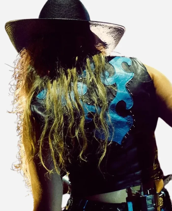 Festival-Season-2025-Gulf-Coast-Jam-Lainey-Wilson-Blue-and-Black-Leather-Vest