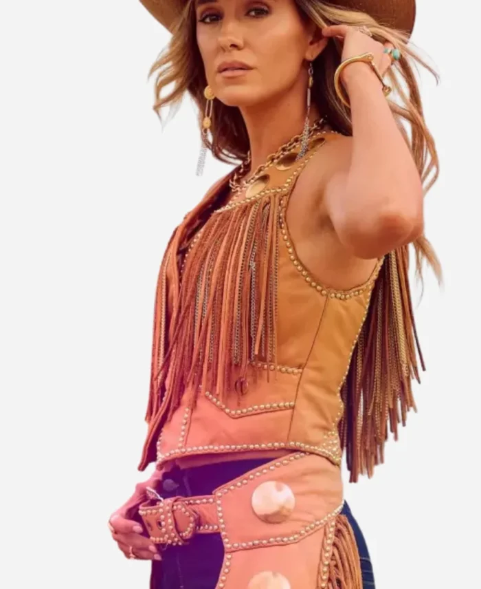 Festival-Season-2025-Lainey-Wilson-Railbird-Festival-Brown-Fringe-Leather-Vest