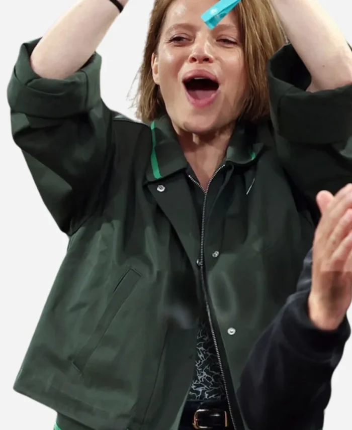 French-Open-2025-Melanie-Thierry-Green-Jacket