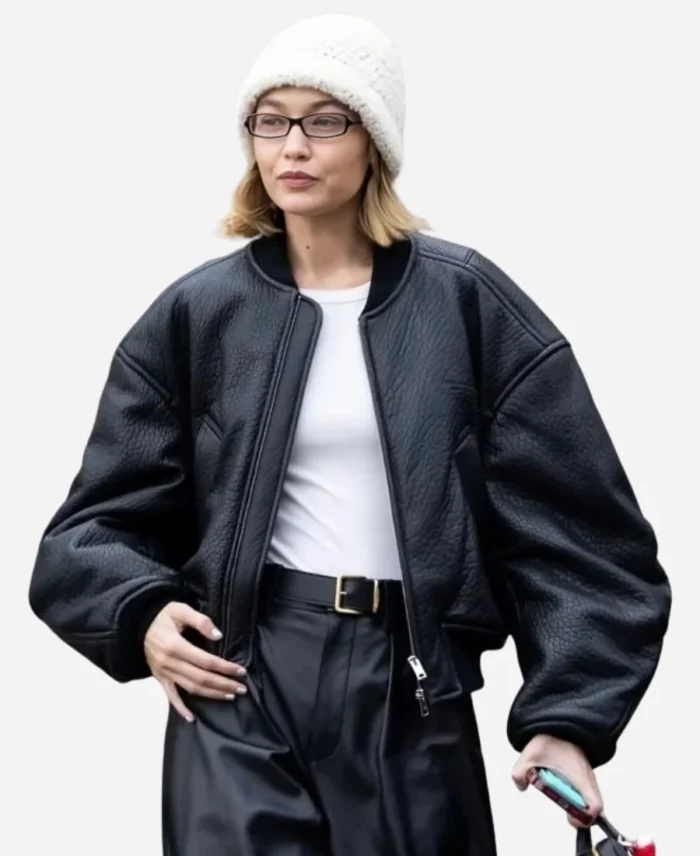 Gigi-Hadid-Paris-Fashion-Week-Black-Leather-Jacket
