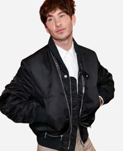 Hurry-Up-Tomorrow-Movie-2025-Barry-Keoghan-Black-Bomber-Jacket