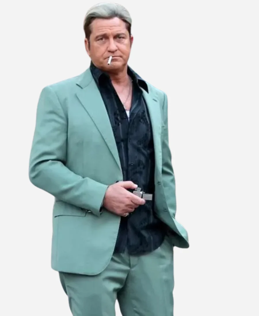 In-the-Hand-of-Dante-2025-Movie-Gerard-Butler-Green-Blazer In-the-Hand-of-Dante-2025-Movie-Gerard-Butler-Green-Blazer