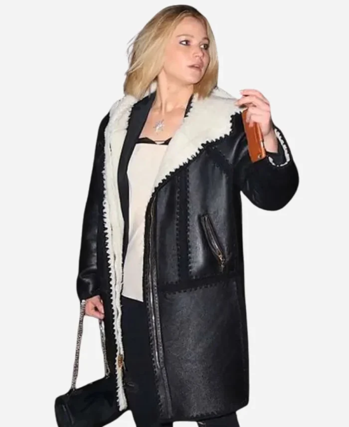 Jennifer-Lawrence-Black-Winter-Leather-Coat