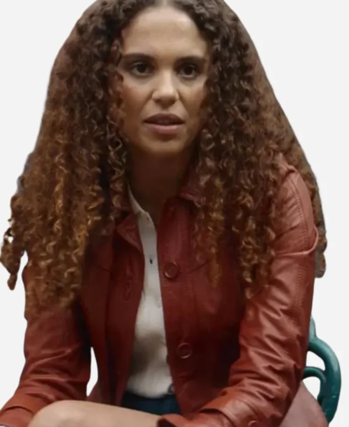 Jessica-Plummer-Tv-Series-Missing-You-2025-Stacey-Embalo-Brown-Leather-Trench-Coat