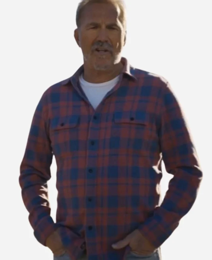 Kevin-Costners-the-West-Rose-Blue-Plaid-Shirt