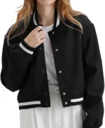 Kristen-Bell-Nobody-Wants-This-2024-Black-Bomber-Jacket
