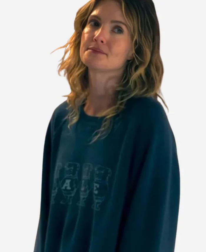 Meghann-Fahy-Sirens-2025-Blue-Sweatshirt