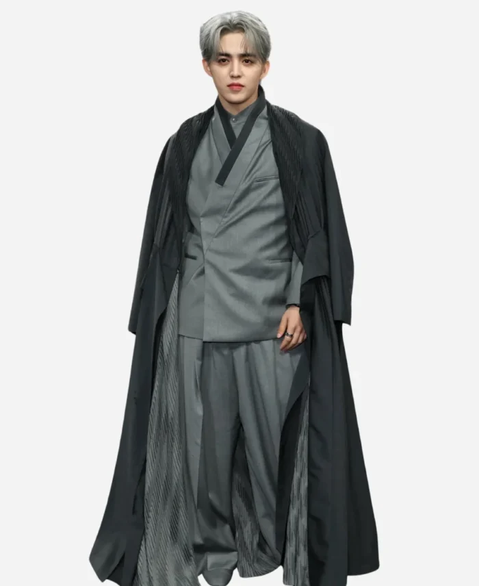 Met-Gala-2025-S.Coups-Grey-Pleated-Collar-Coat-For-Sale