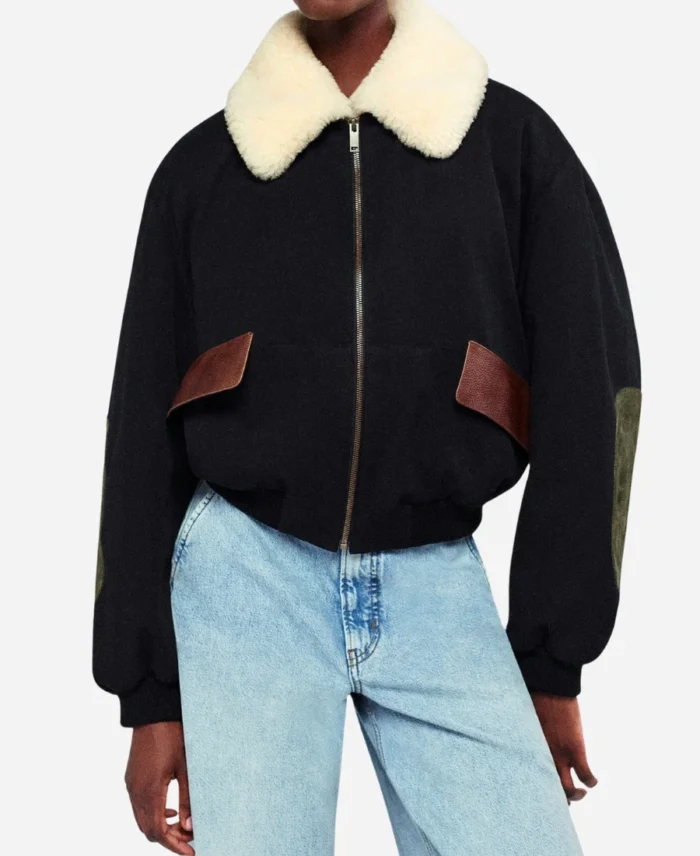 Missy-Peregrym-FBI-2025-Maggie-Bell-Shearling-Black-Bomber-Jacket