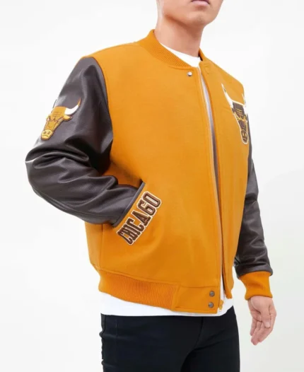 NBA-Championship-Chicago-Bulls-Logo-Yellow-Varsity-Jacket