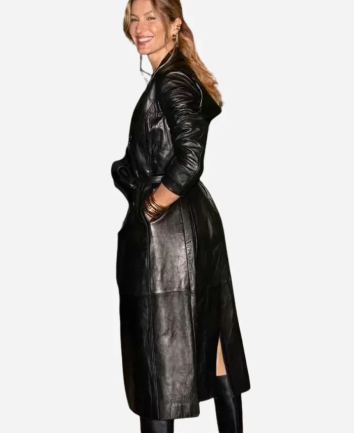 NYFW-2024-Gisele-Bundchen-Leather-Coat