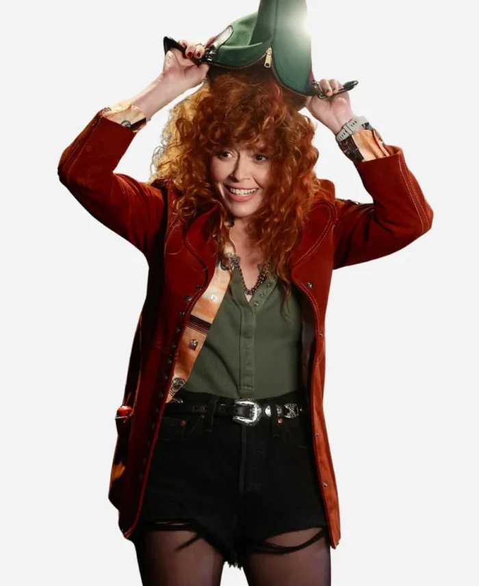 Natasha-Lyonne-Poker-Face-S02-Suede-Leather-Coat