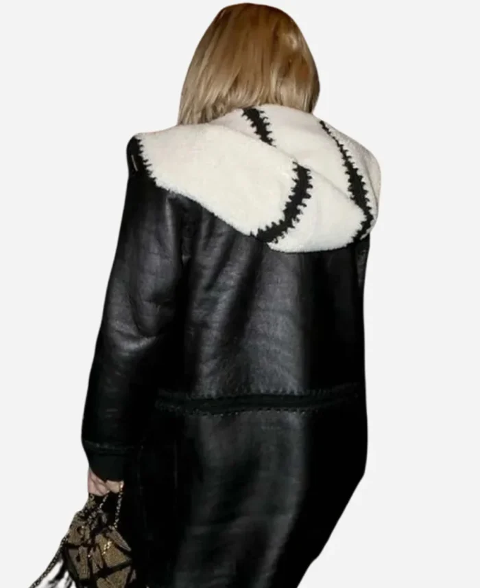 New-York-City-Jennifer-Lawrence-Black-Shearling-Leather-Coat