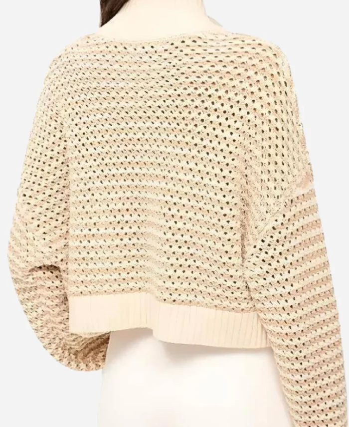 Sara-Haines-The-View-2025-Ivory-Stripe-Cropped-Sweater