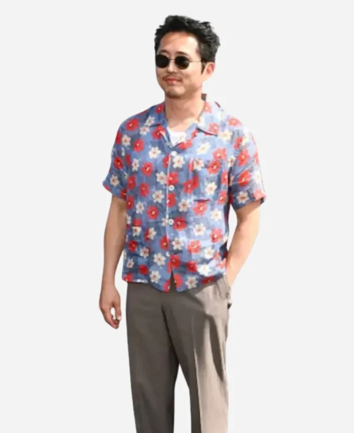 Steven-Yeun-Netflix-Tudum-2025-Floral-Shirt-For-Sale