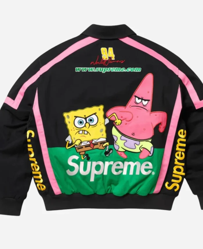 Supreme-Spongebob-Squarepants-Jeff-Hamilton-Black-Racing-Jacket