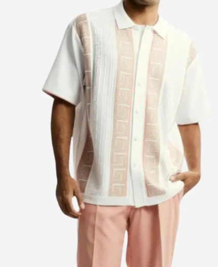 TV-Series-Americas-Got-Talent-Season-20-White-Pink-Printed-Striped-Shirt