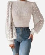 TV-Series-Destination-X-Season-01-2025-Tai-Lowry-Mesh-Dot-Sleeve-Sweater