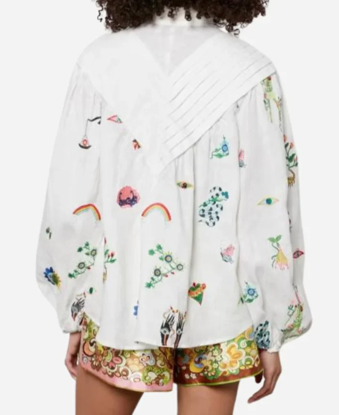 TV-Series-Love-Hotel-S01-2025-Gizelle-Bryant-White-Printed-Blouse