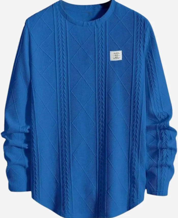 TV-Show-Americas-Got-Talent-S20-Maceo-Harrison-Blue-Cable-Knit-Sweater