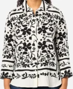 TV-Show-Love-Hotel-Season-01-Gizelle-Bryant-White-Black-Floral-Print-Shirt