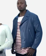 The-Today-Show-2025-Akbar-Gbaja-Biamila-Blue-Leather-Biker-Jacket
