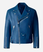 The-Today-Show-2025-Akbar-Gbaja-Biamila-Blue-Leather-Biker-Jacket-For-Sale
