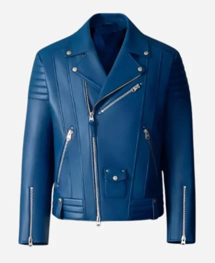 The-Today-Show-2025-Akbar-Gbaja-Biamila-Blue-Leather-Biker-Jacket-For-Sale