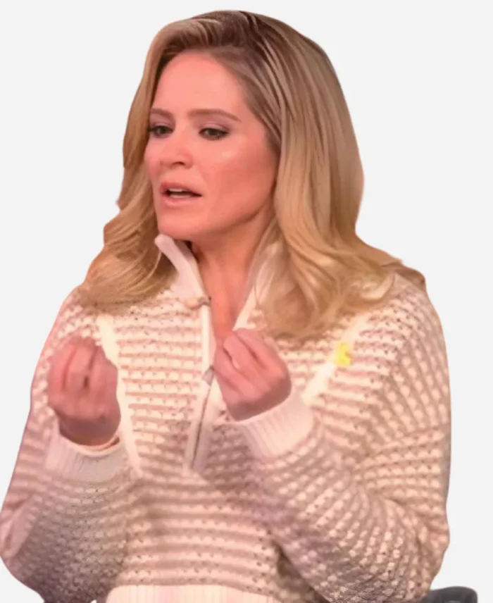 The-View-2025-Sara-Haines-Ivory-Stripe-Cropped-Sweater