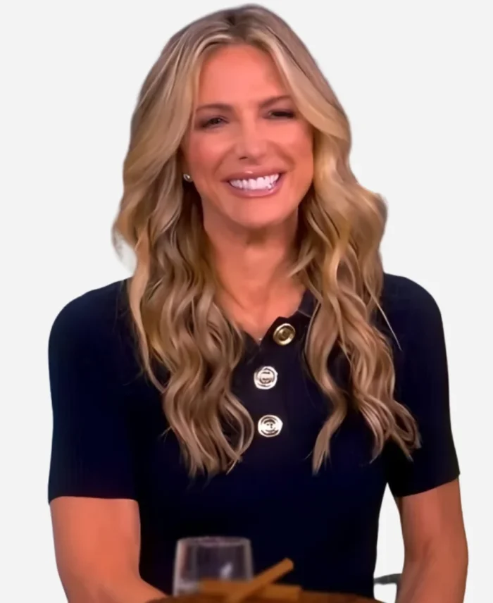 The-View-Debbie-Matenopoulos-Navy-Blue-Knit-Polo-Shirt
