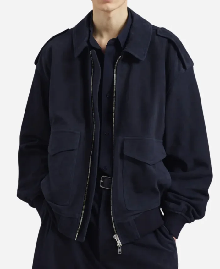 The-View-Matteo-2025-Lane-Navy-Blue-Suede-Leather-Jacket