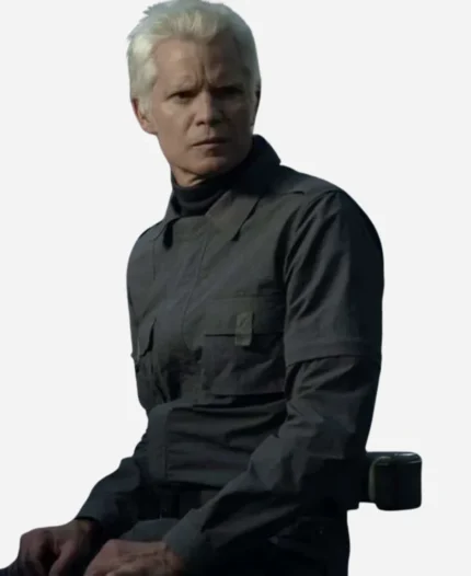 Timothy-Olyphant-Alien-Earth-2025-Kirsh-Grey-Cotton-Jacket