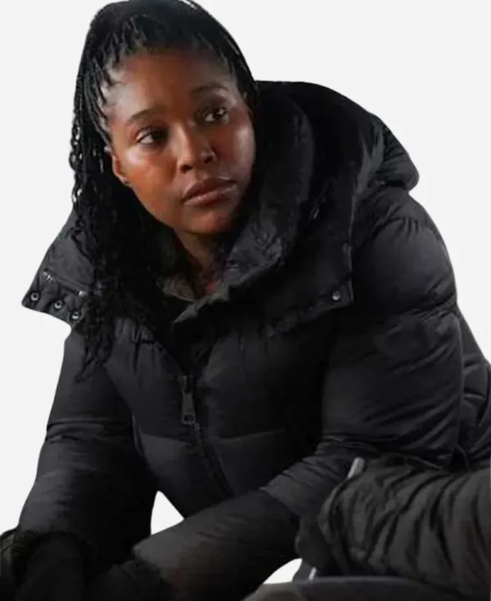 Toya-Turner-Chicago-P.D.-Season-12-Kiana-Cook-Black-Puffer-Hooded-Jacket