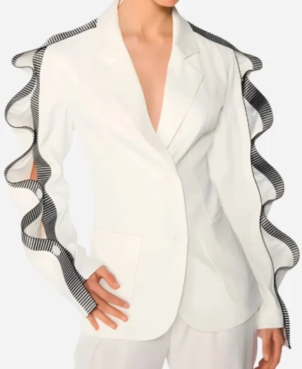 WWE-Pay-Per-View-2025-Alicia-Warrington-White-Wavy-Ribbon-Sleeves-Blazer