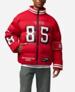 49ers NFL Player George Kittle Scarlet Puffer Jacket