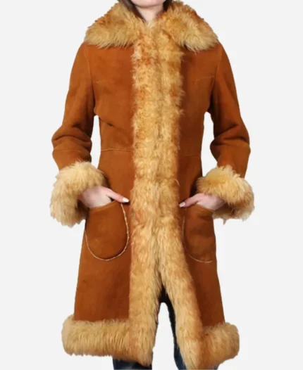 70s True Vintage Penny Lane Brown Shearling Coat