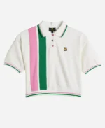 Abby Littman Ginny & Georgia Pink & Green Striped Polo Top