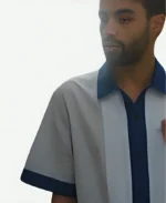 Abdellah Boujalal TOUT POUR LA LUMIÈRE Season 01 Mohamed El Hachem White & Blue Short Sleeve Shirt