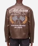 Abercrombie McLaren Racer Brown Leather Jacket